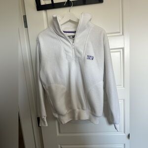 Women's White Half-Zip fleece Sweater